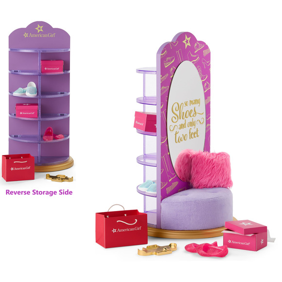 American Girl SHOE STORE STORAGE TOWER Shoes Sizer Boxes Mirror Pillow Seat Bag - Picture 2 of 10